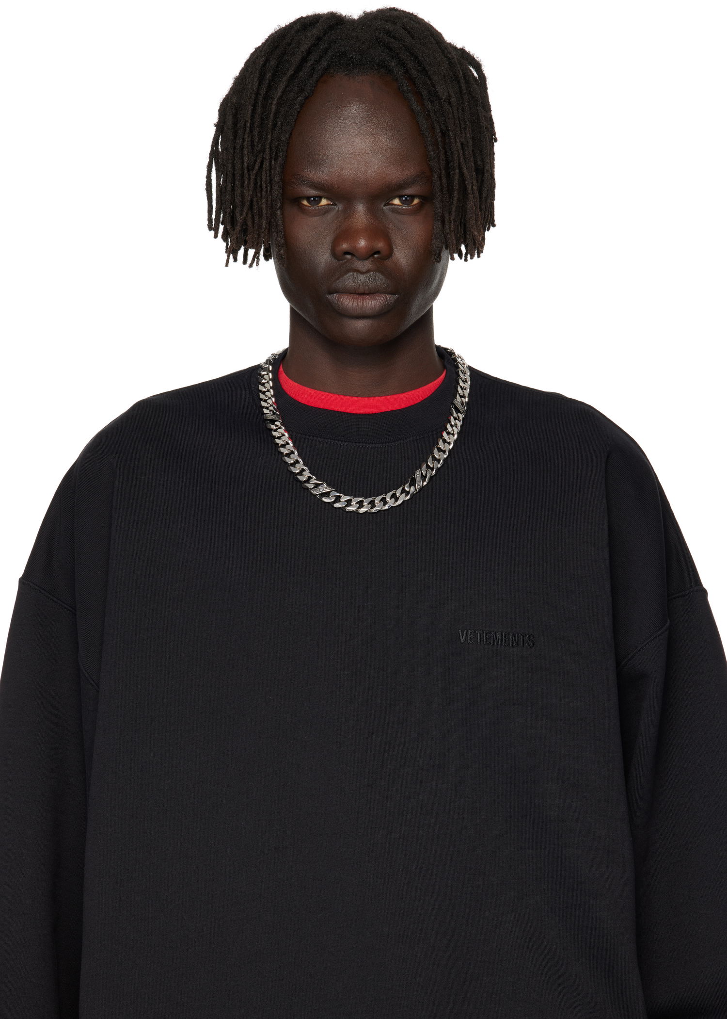Kaulakoru VETEMENTS Vetements Silver-Tone Logo Chain Necklace Metallinen | UH76NE850S, 1