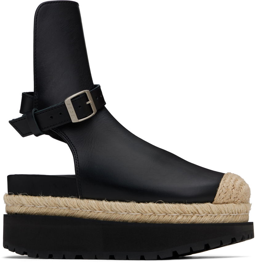 Mekko sacai sacai Jodphur Espadrille Platform Sandals Musta | 25-07919