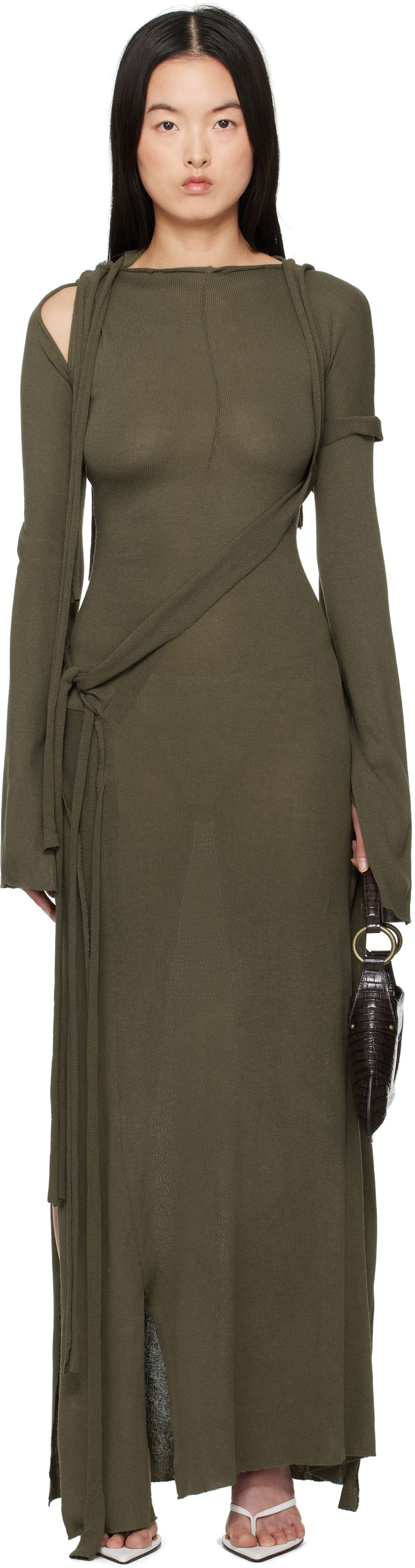 Mekko Ottolinger Ottolinger Deconstructed Long Sleeve Maxi Dress Vihreä | 10550050601
