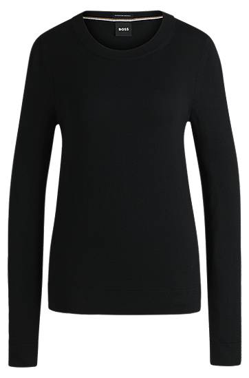 Villapaita BOSS BOSS Merino Wool Crew-Neck Sweater Musta | 50492551