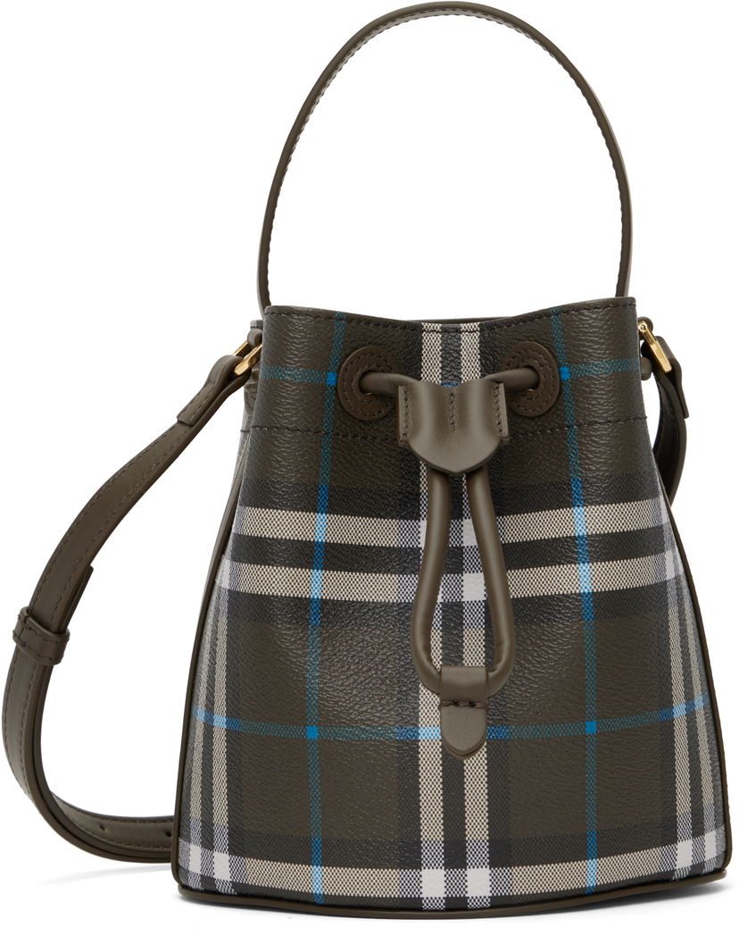 Käsilaukku Burberry Burberry Mini Check Bucket Bag Vihreä | 8108303