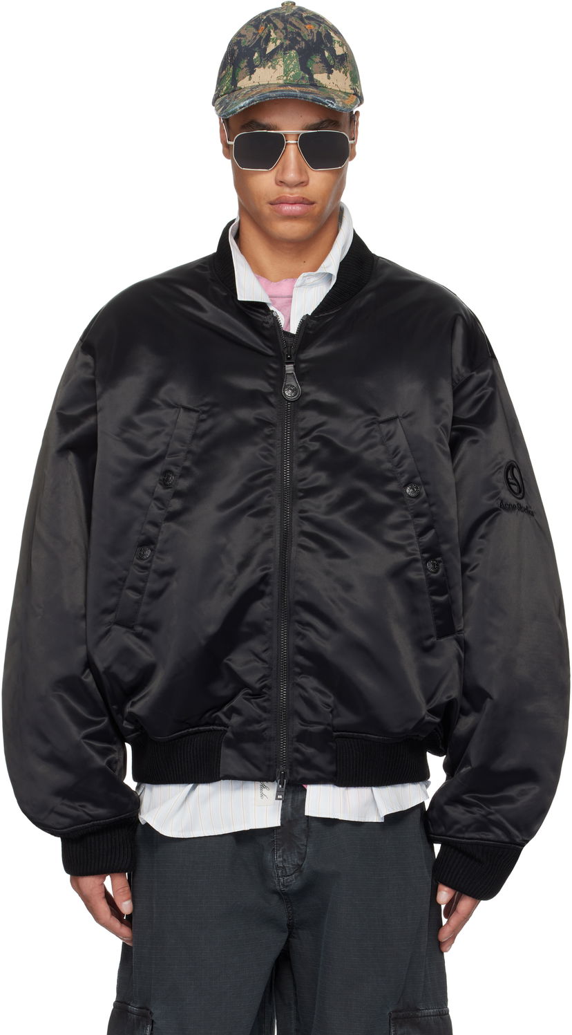 Bomber-takki Acne Studios Acne Studios Logogram Bomber Jacket Musta | B90819-