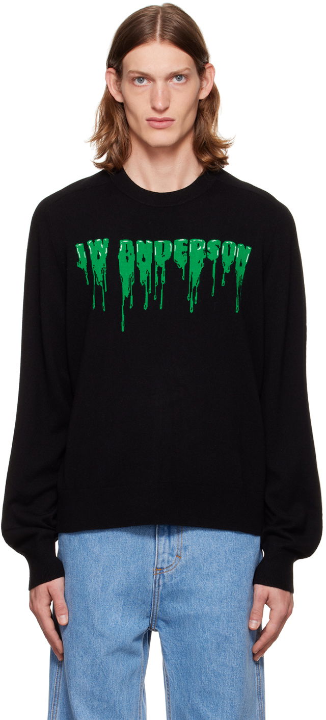 Villapaita JW Anderson Slime Crewneck Sweatshirt Musta | KW0726-YN0200