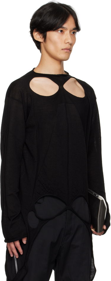 Villapaita Rick Owens Rick Owens Concordians Slashed Pull Sweater Musta | RU02E1671 ML, 1