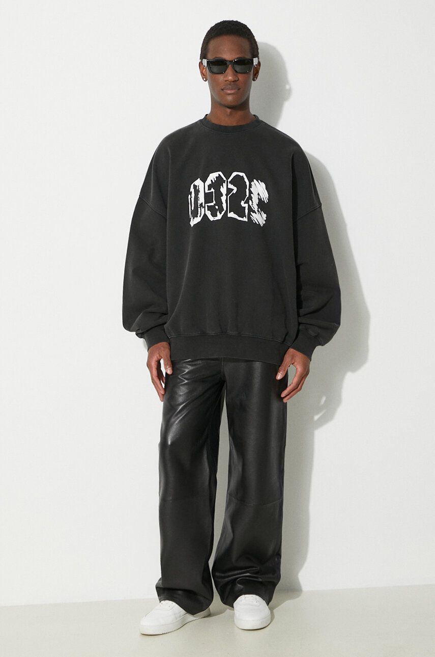 Huppari 032C Eternal Bubble Crewneck Sweatshirt Musta | SS24.C.2020, 1