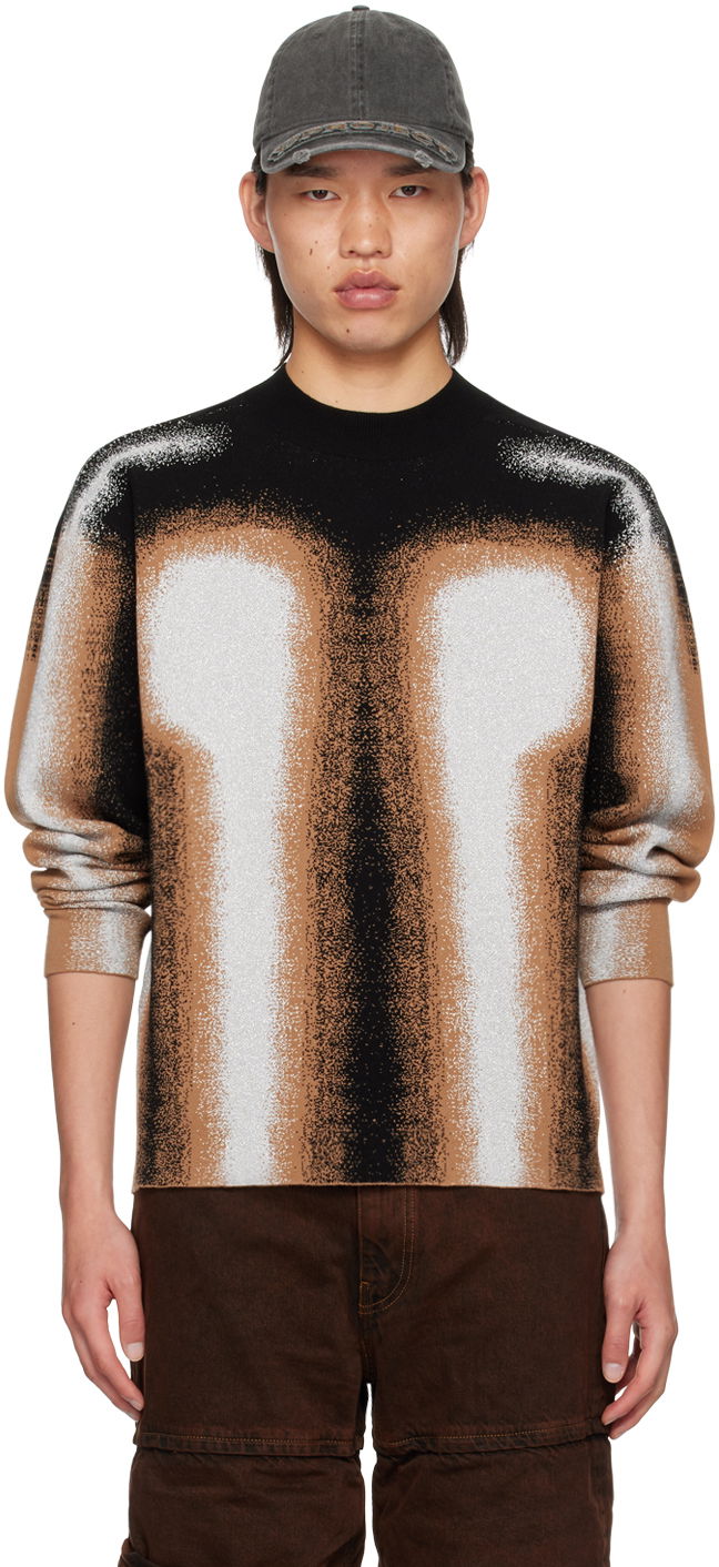Villapaita Y/PROJECT Gradient Crewneck Sweater Musta | 206SW003