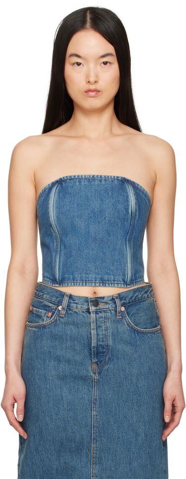 Hame WARDROBE.NYC WARDROBE.NYC Denim Tube Top Sininen | W1078PC, 0