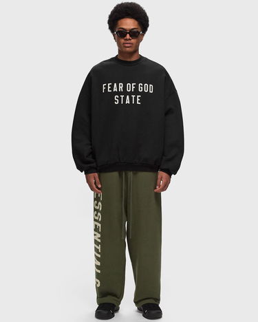 Huppari Fear of God Essentials Heavy Fleece Crewneck Sweatshirt Size L Musta | 192BT246230F-001, 1