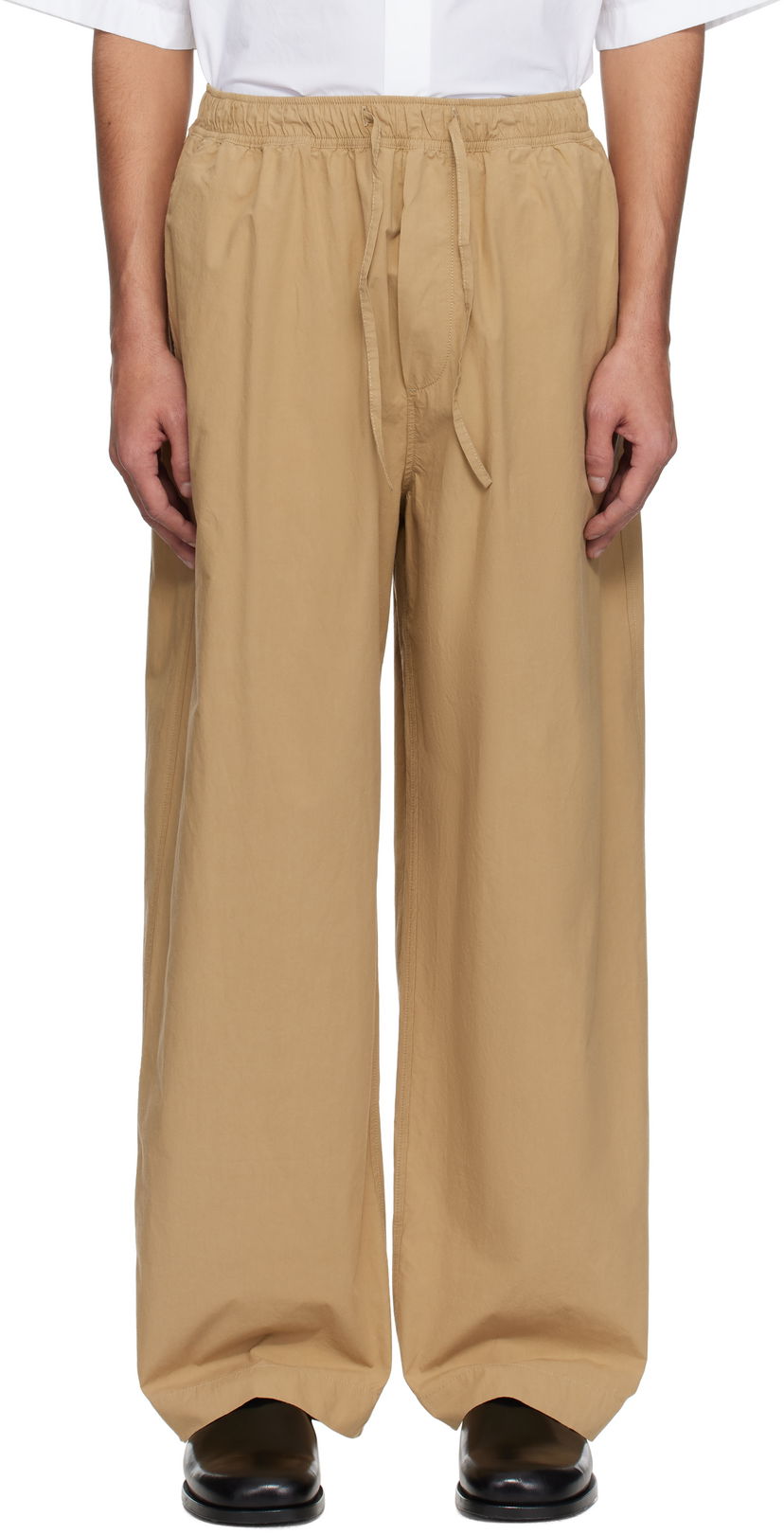 Housut Studio Nicholson Studio Nicholson Sonny Wide-Leg Trousers Beige | SONNY SNM - 1311