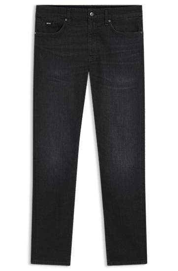 Jeans BOSS Delaware Slim-Fit Italian-Made Denim Jeans Musta | 50550954