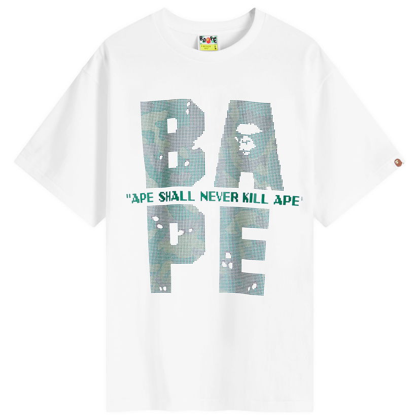 T-paita BAPE Bitmap Logo T-Shirt Valkoinen | 001TEK801041M-WHT