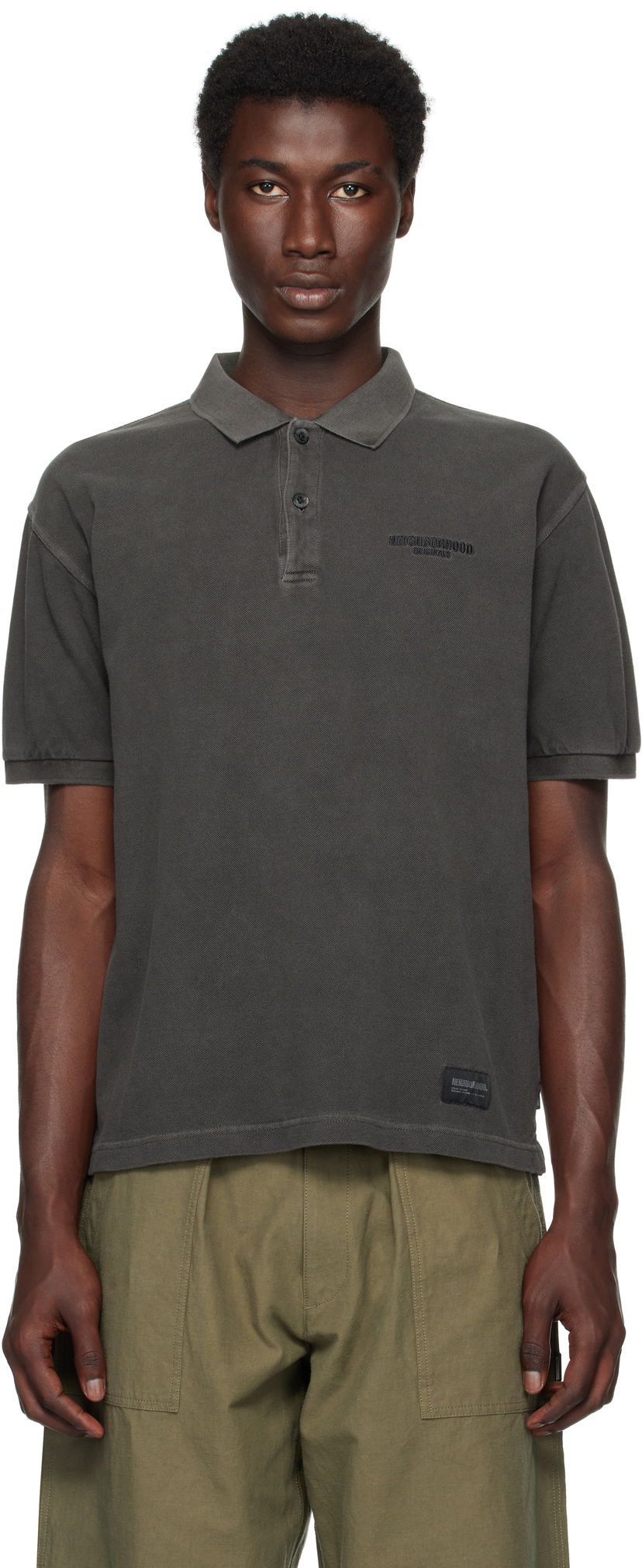 Poolopaita Neighborhood Neighborhood Pigment Dyed Short Sleeve Polo Harmaa | 251FPNH-CSM14