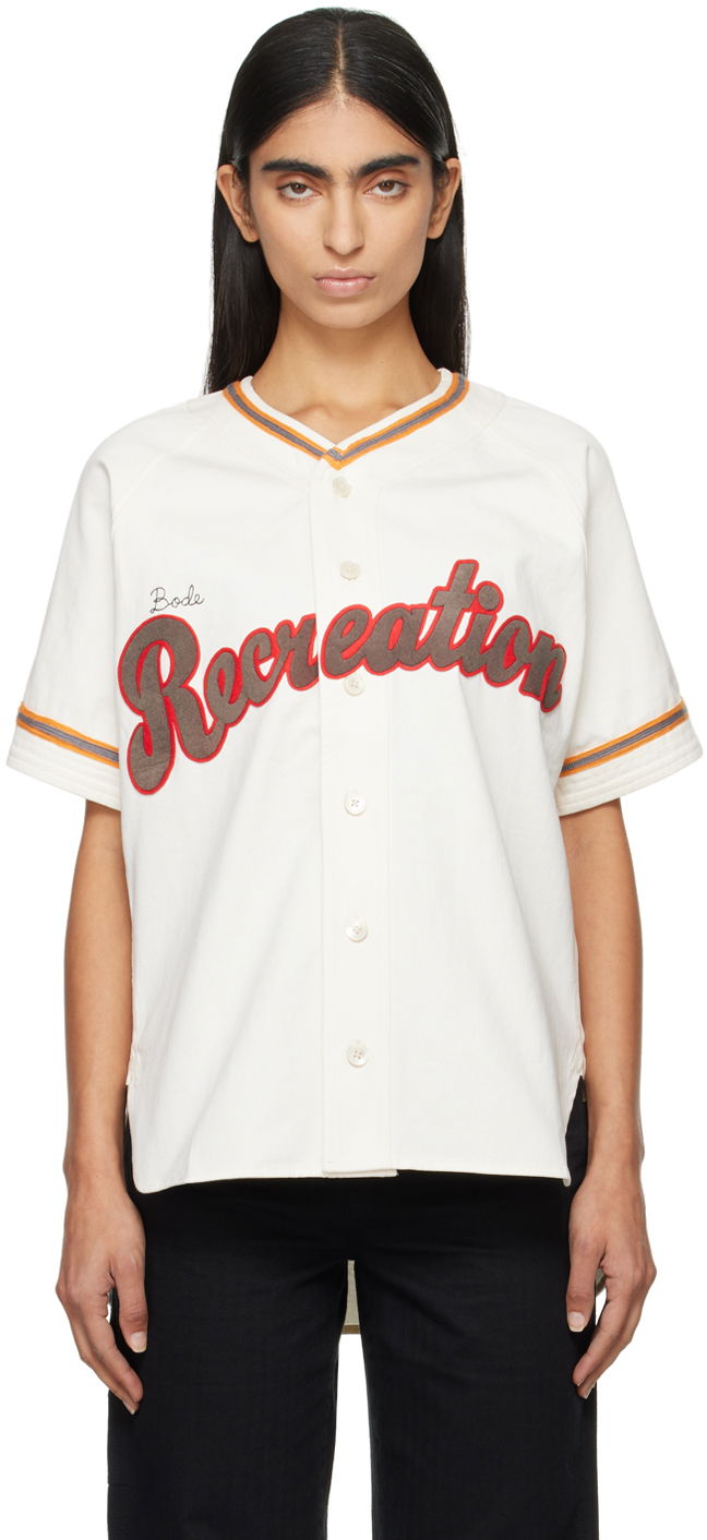 Jersey Bode Baseball Shirt With Print Valkoinen | MRF24SH053