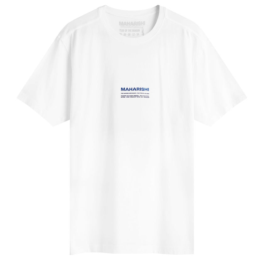 T-paita Maharishi Less Dangerous Graphic T-Shirt, Size Large Valkoinen | 1453-WHT