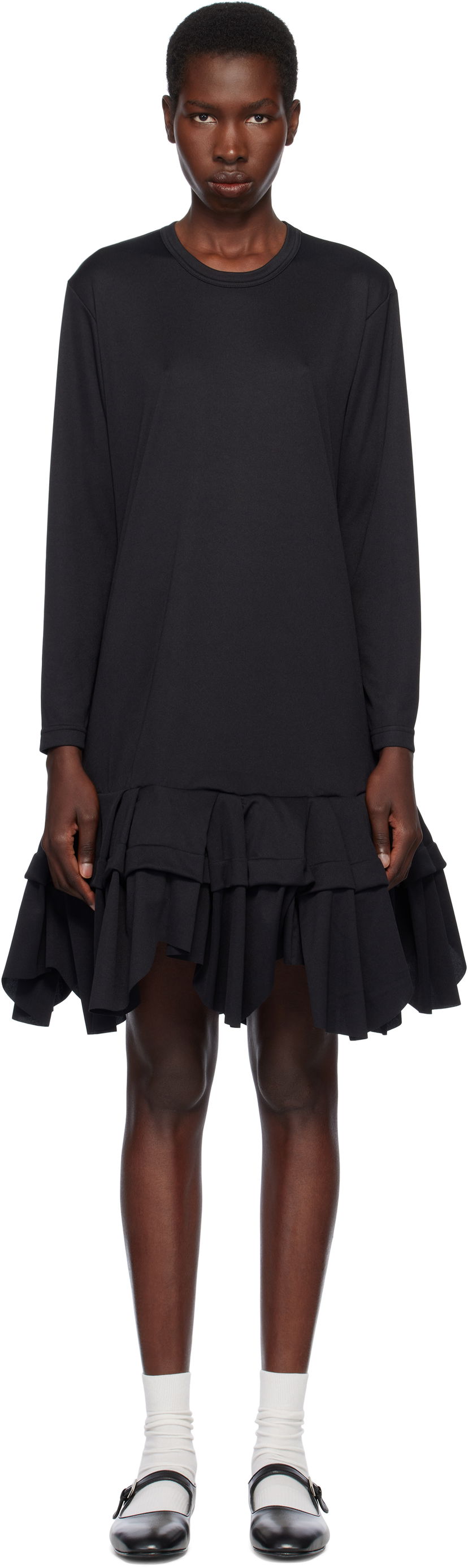 Mekko Comme des Garçons Comme des Garçons Midi Dress with Ruffles Musta | RO-T009-051-1