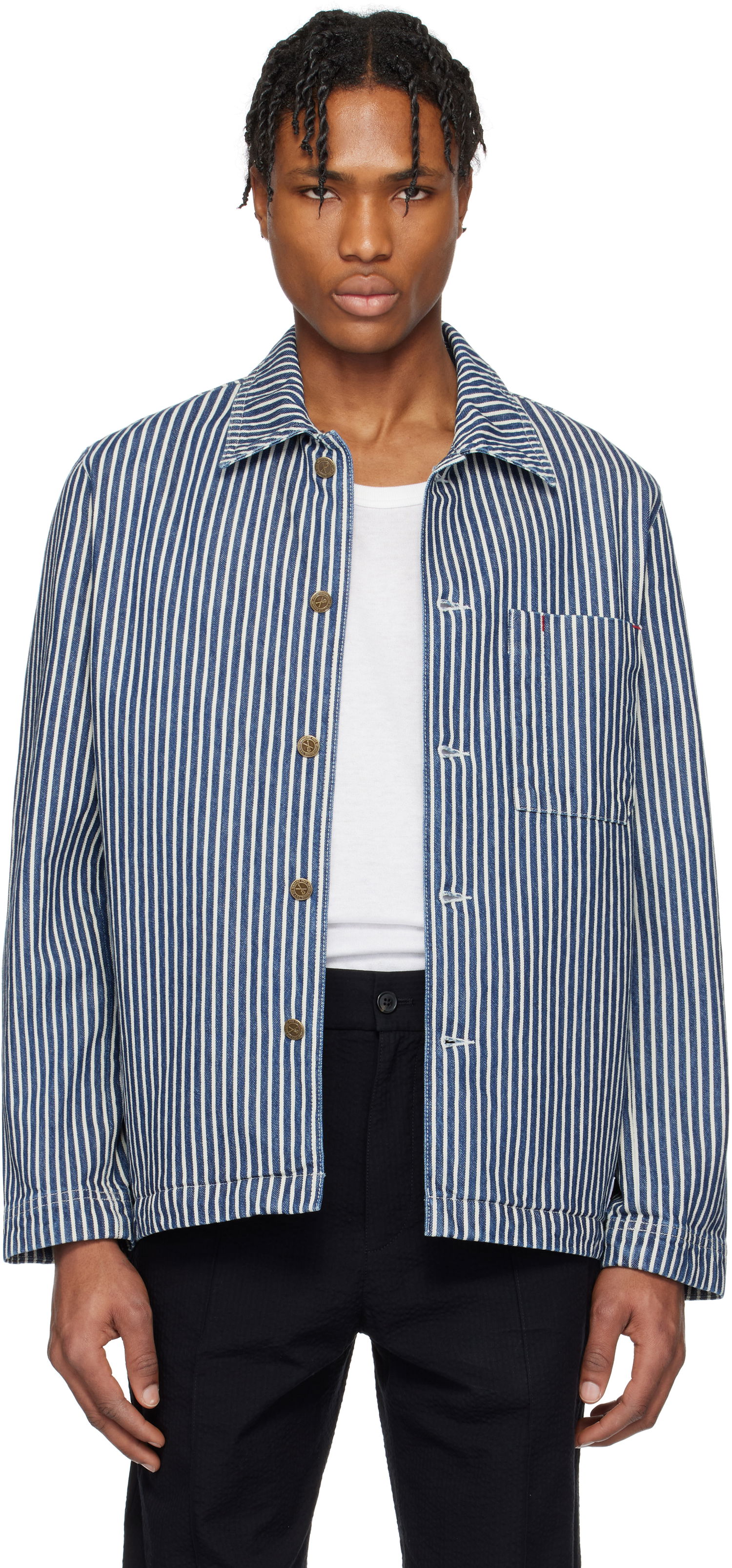 Paita A.P.C. A.P.C. Raphael Striped Denim Jacket Sininen | COHHG-H32001, 0