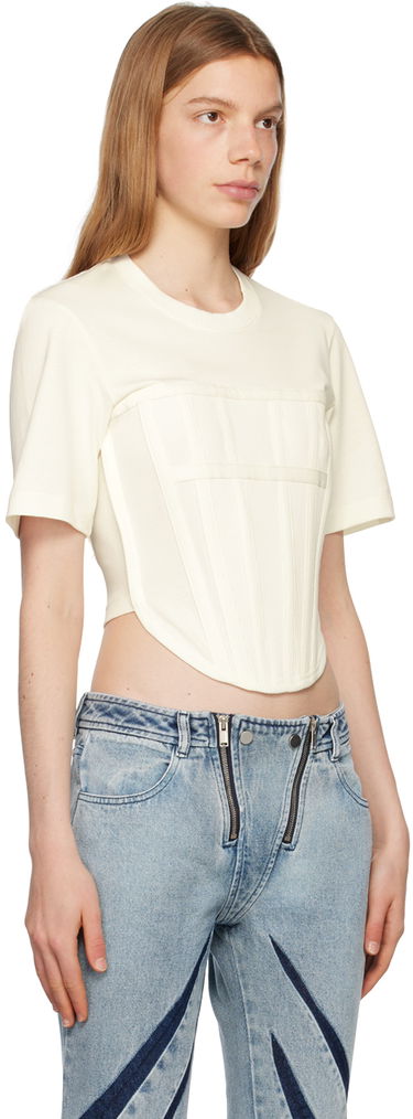 Crop top Dion Lee Corset T-Shirt Valkoinen | C3097R23, 1
