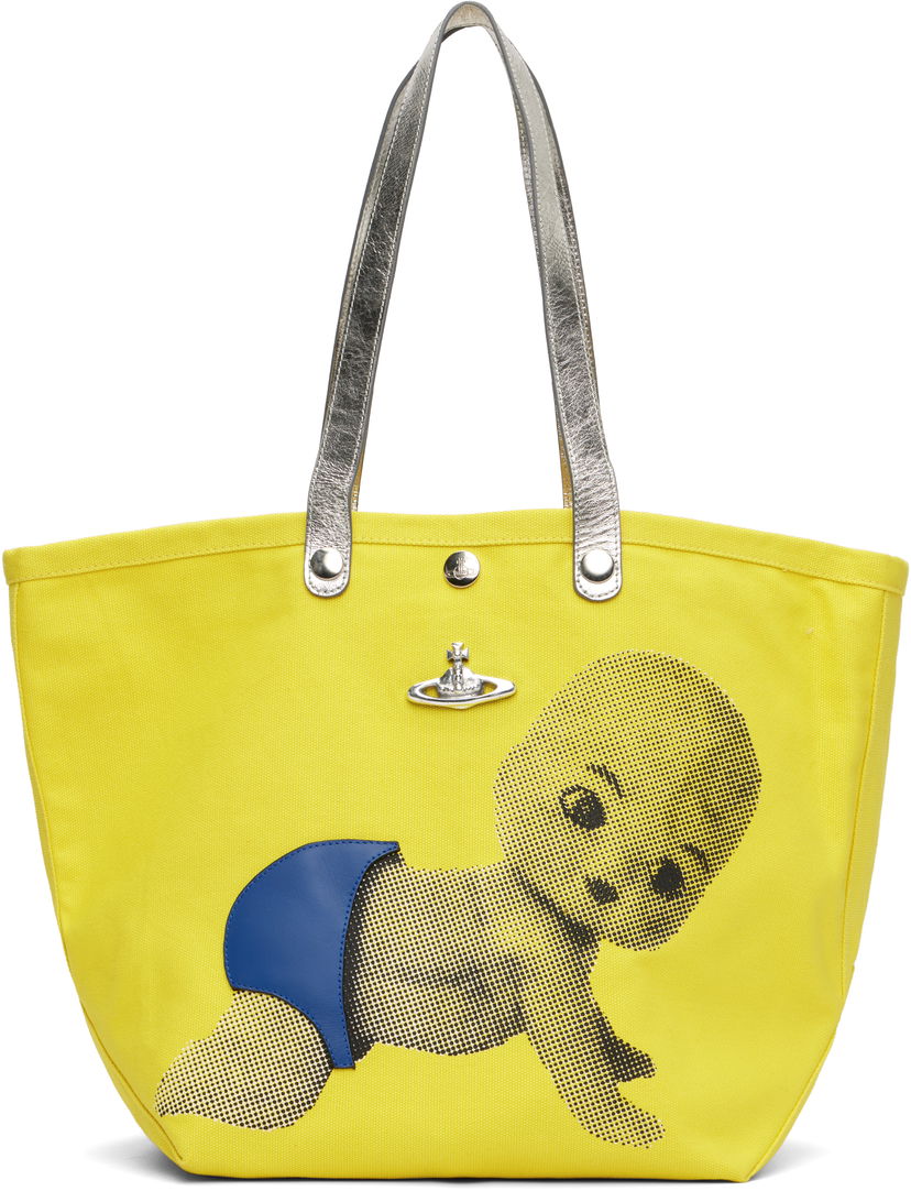 Kangaskassi Vivienne Westwood Vivienne Westwood Baby Printed Canvas Small Shopper Tote Keltainen | 4205007NU-W015D-