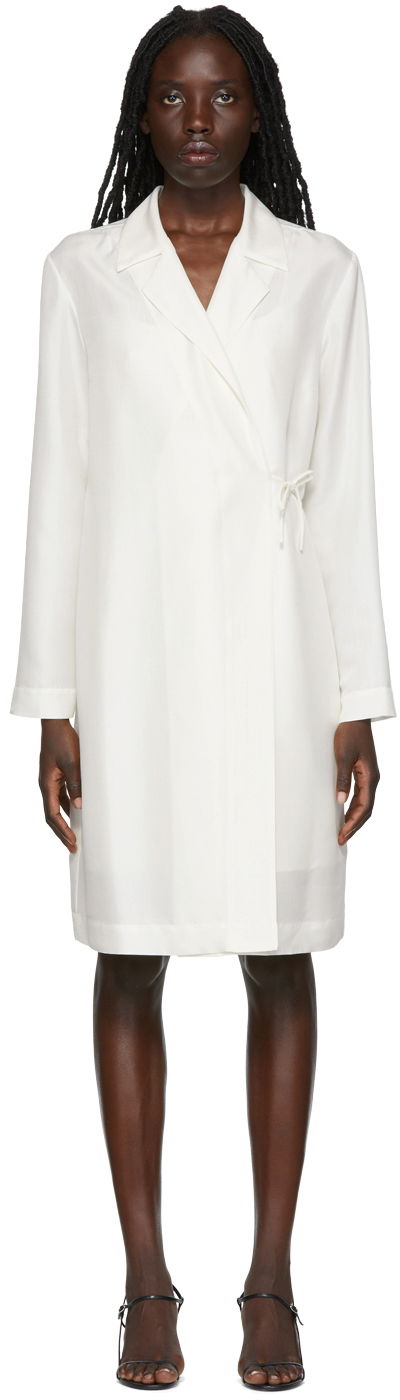 Mekko The Row Exclusive Wrap Silk Mini Dress Valkoinen | 6462-W2243