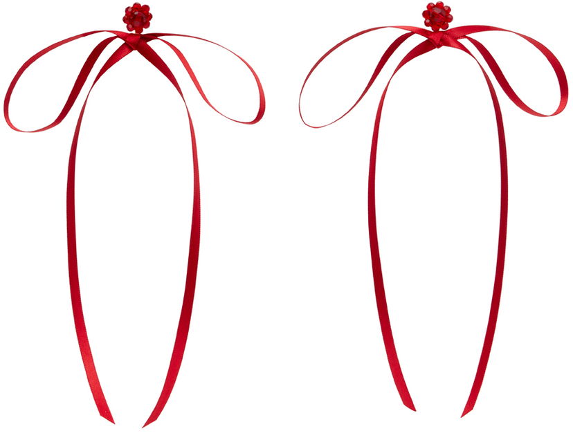 Pin Simone Rocha Simone Rocha Bow Ribbon Stud Earrings Punainen | ERG389 0903