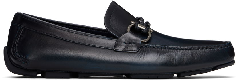 Kengänhoito FERRAGAMO Salvatore Ferragamo Gancini Ornament Driver Loafers Tummansininen | 778844