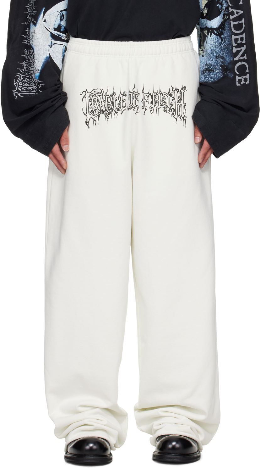 Verryttelyhousut VETEMENTS Vetements Cradle Of Filth Logo Sweatpants Valkoinen | UCF76SP100I