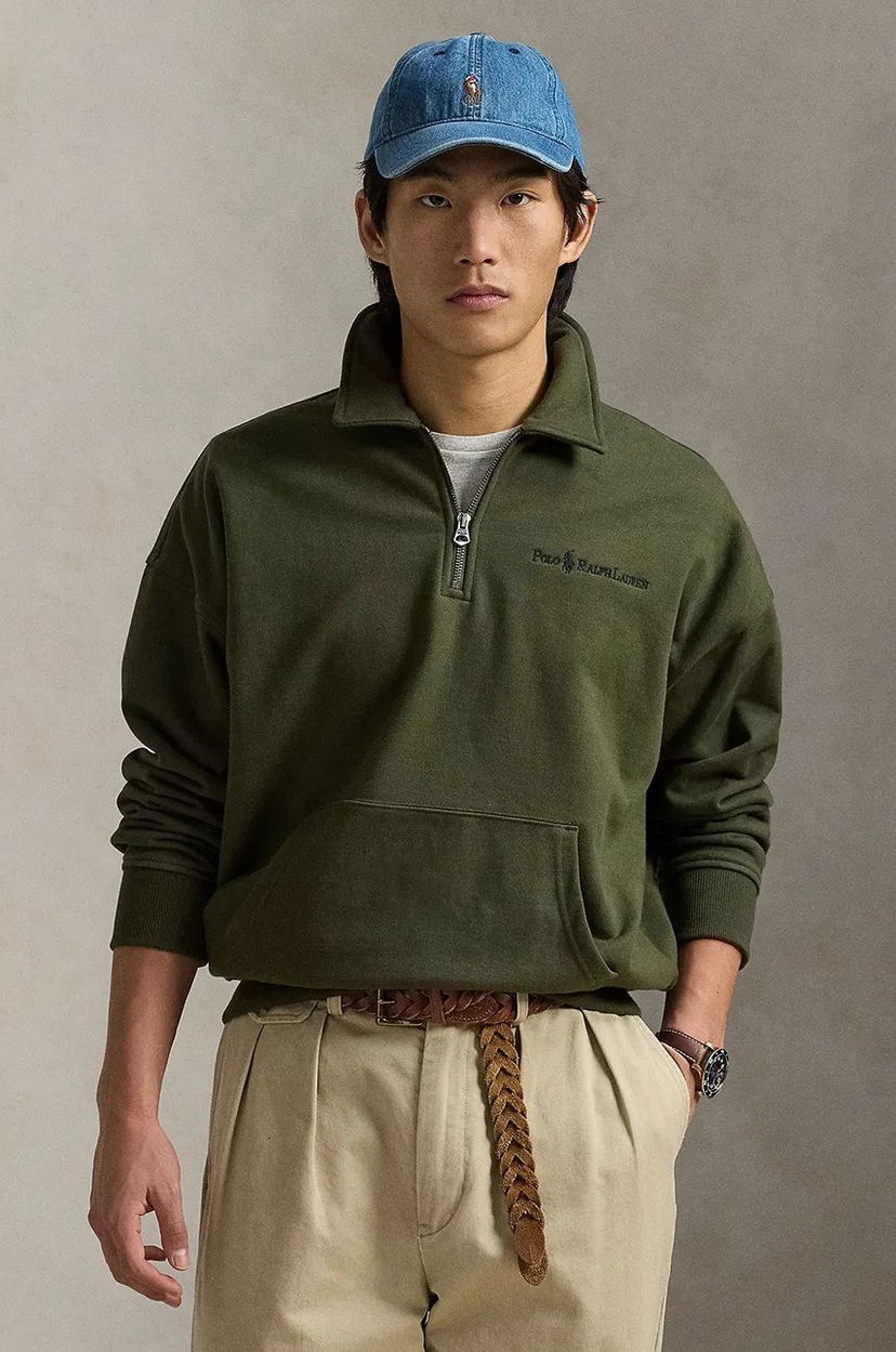 Huppari Polo by Ralph Lauren Green Pullover with Quarter Zipper Vihreä | 710961138