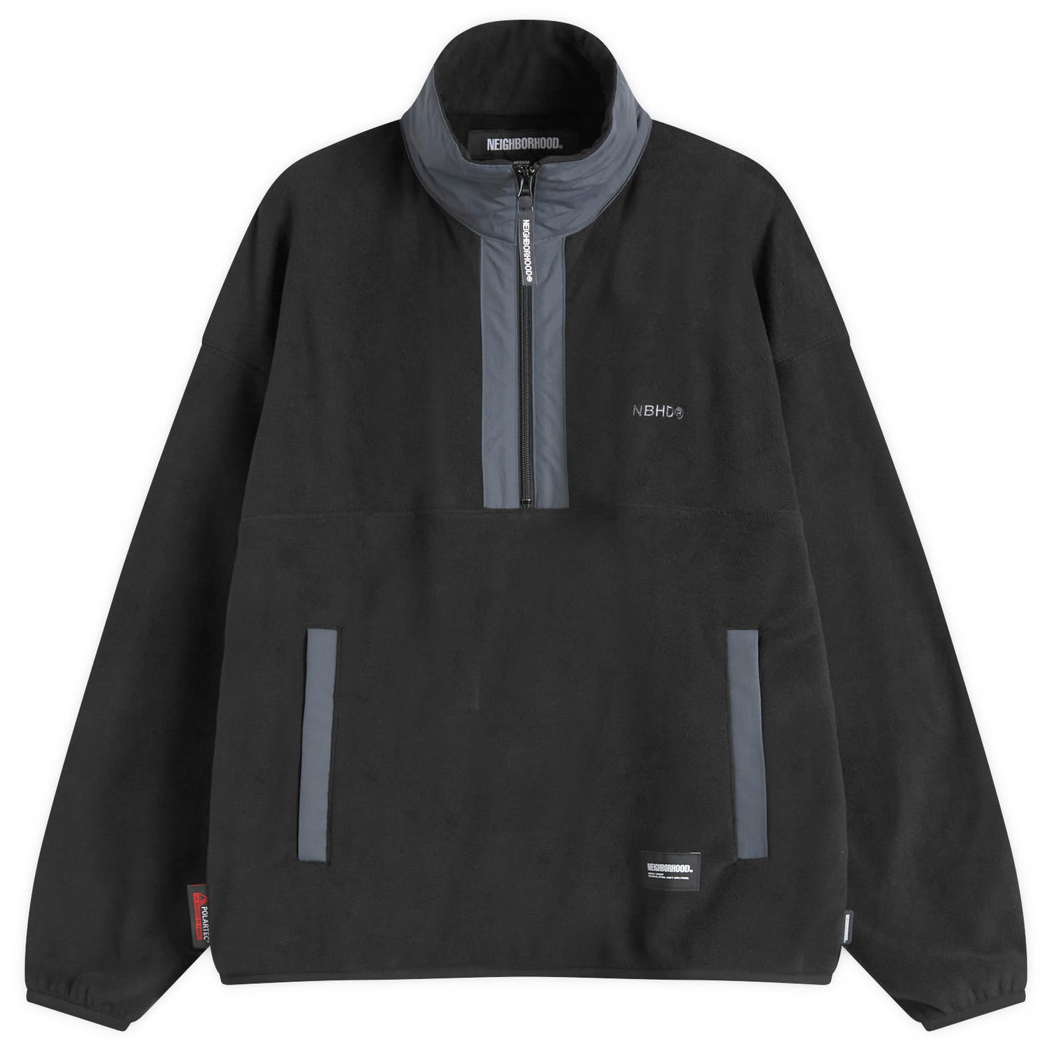 Huppari Neighborhood Fleece Half Zip Pullover Musta | 242UWNH-CSM04-BLK, 0