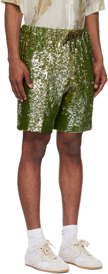 Shortsit Dries Van Noten Dries Van Noten Sequin Shorts Vihreä | 251-080973-1480, 1