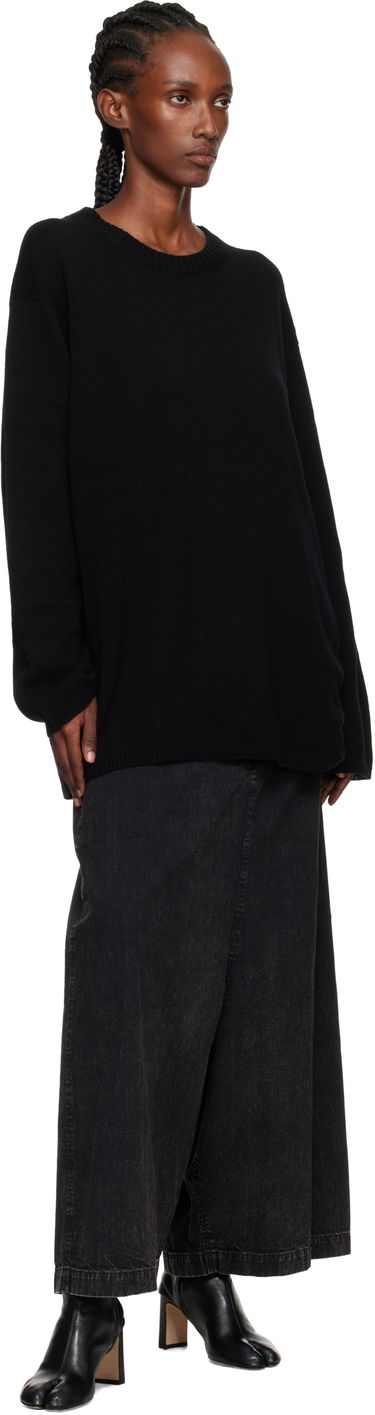 Villapaita Yohji Yamamoto YOHJI YAMAMOTO String Round Neck Sweater Musta | HL-K04-184, 3