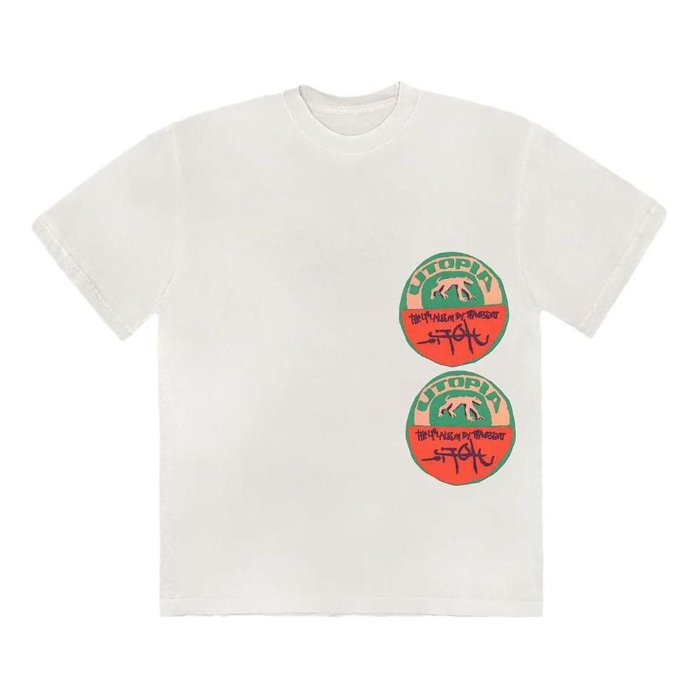 T-paita Cactus Jack by Travis Scott Travis Scott UTOPIA Graphic T-Shirt Valkoinen | TSUT-BS08, 0