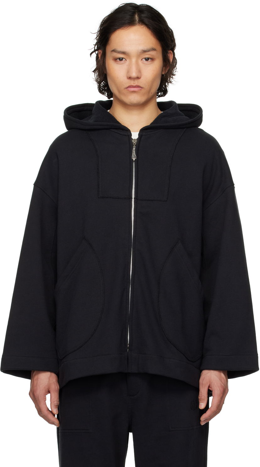 Huppari Bode Bode Sideline Zip-Up Hoodie Musta | MRS25CS054