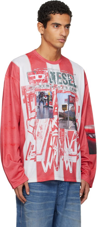 T-paita Diesel T-Ruby Striped Graphic Long Sleeve T-Shirt Monivärinen | A19539-0LKCC-42AA, 1