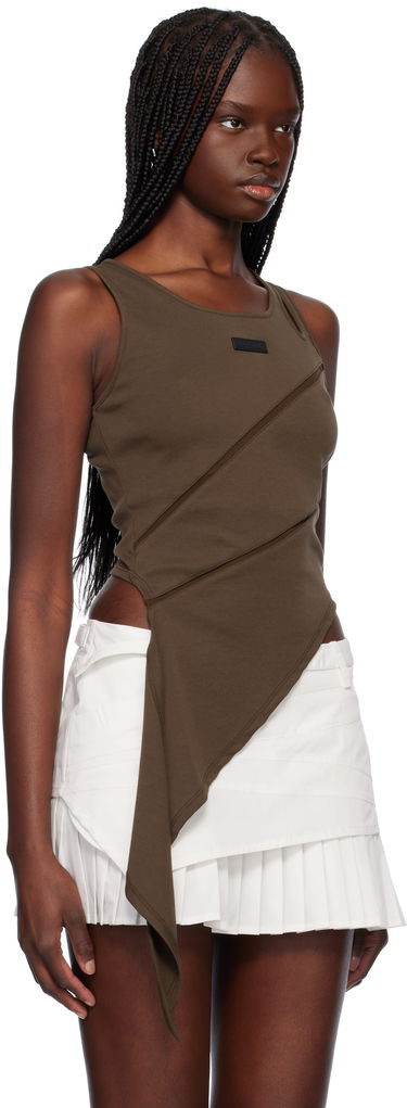 Tankkitoppi Feng Chen Wang Feng Chen Wang Patchwork Asymmetric Tank Top Ruskea | FWS19VS01B, 1