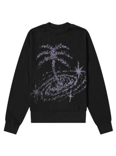 Villapaita Palm Angels Palm Galaxy Crewneck Musta | PMBA026F21FLE0011083