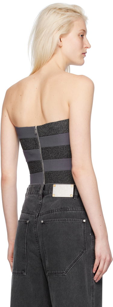 Tankkitoppi Dion Lee Reflective Interlocking Weave Bustier Top Harmaa | A7798PS24, 2