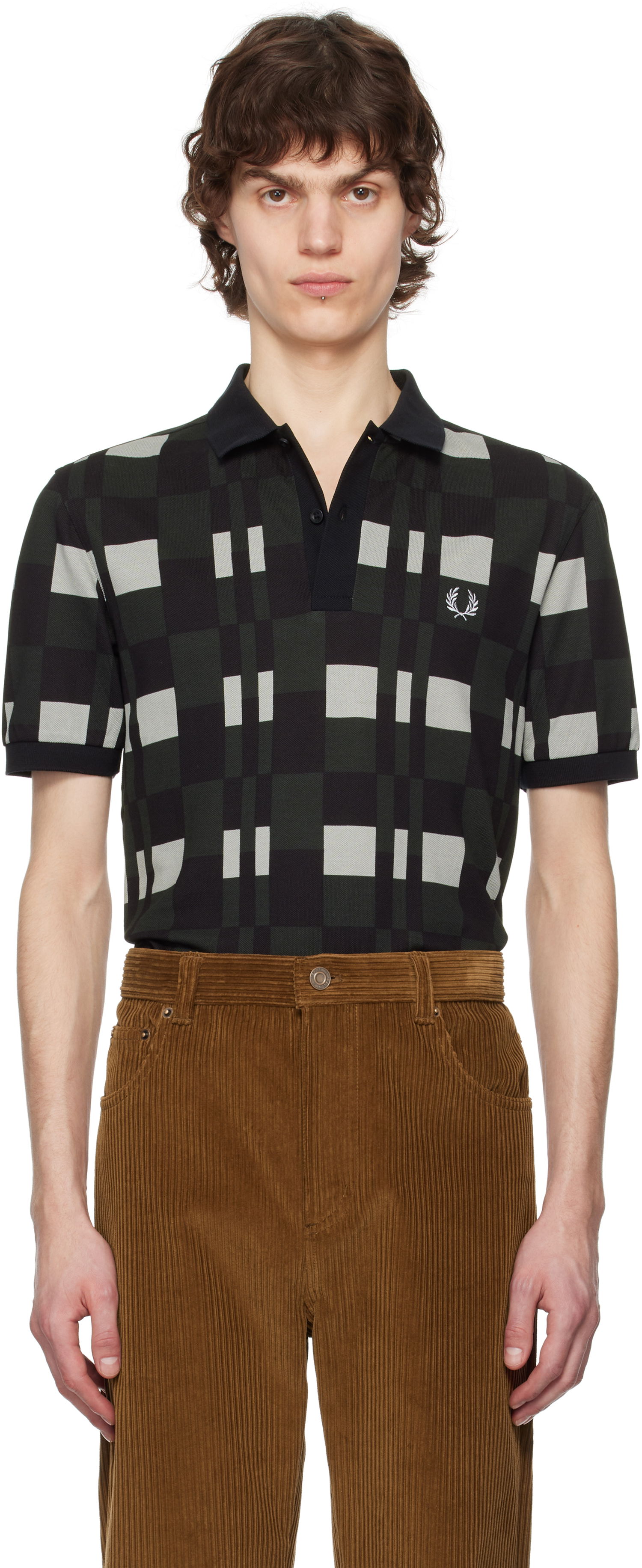 Poolopaita Fred Perry Fred Perry Split Chequerboard Polo Musta | M8691, 0