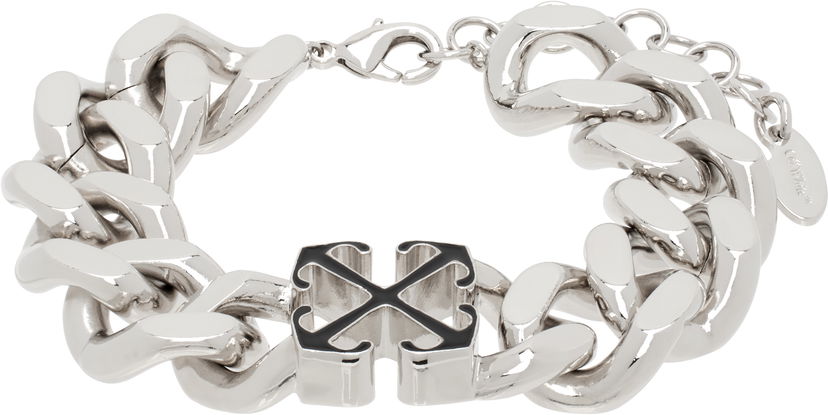 Rannerengas Off-White Enamel Arrow Chain Bracelet Metallinen | OMOA106C99MET0017210