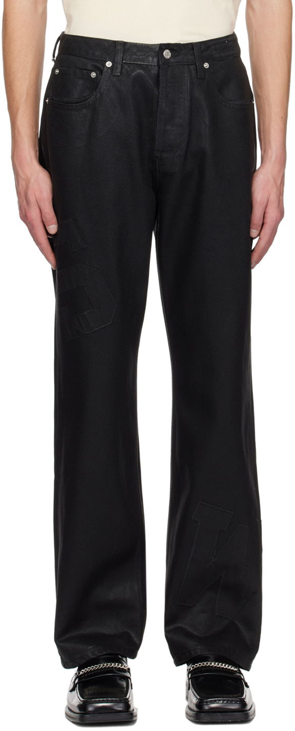 Jeans Saintwoods Waxed Black Jeans Musta | SW01607