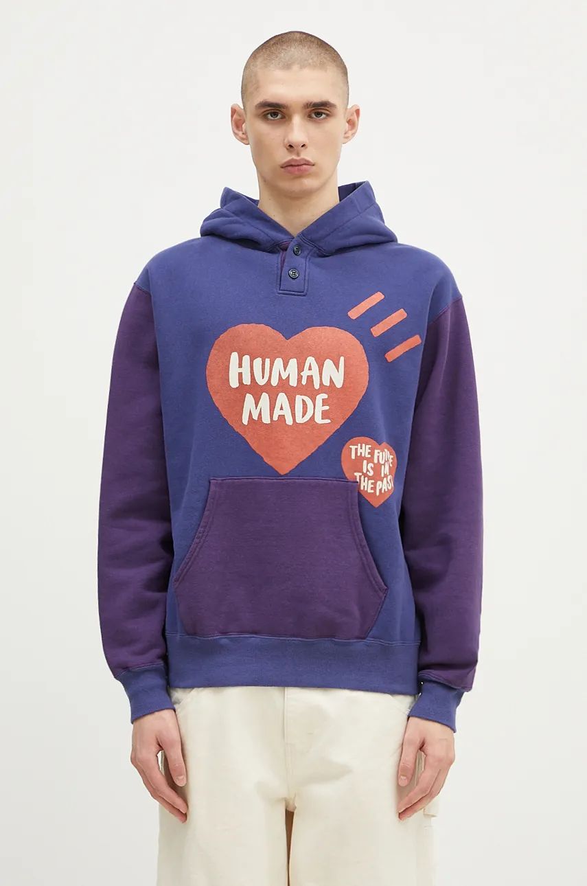Huppari Human Made Colorblock Hoodie With Print Violetti | HM28CS023, 0