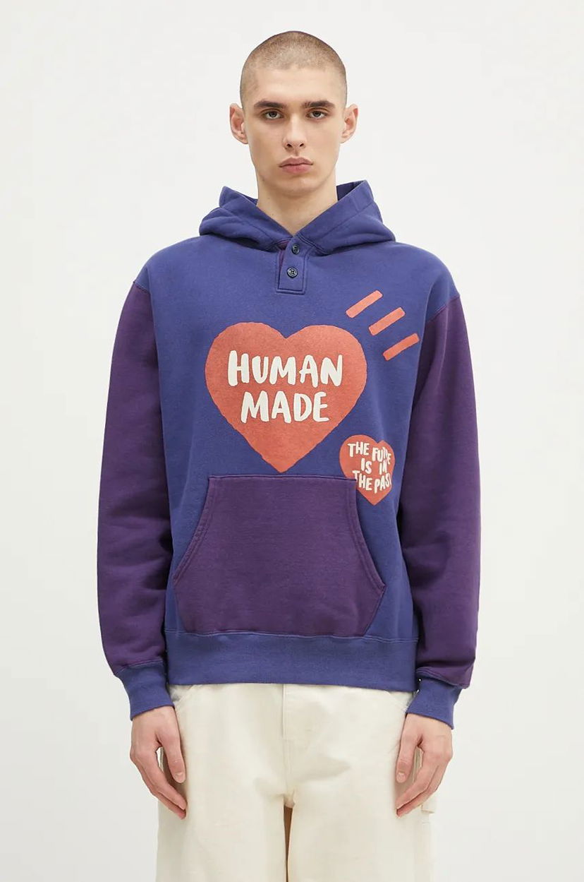 Huppari Human Made Colorblock Hoodie With Print Violetti | HM28CS023