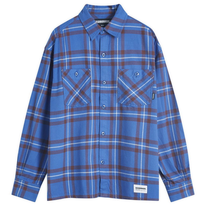 Paita Neighborhood Tartan Check Shirt Blue Sininen | 242BENH-SHM01-BLU