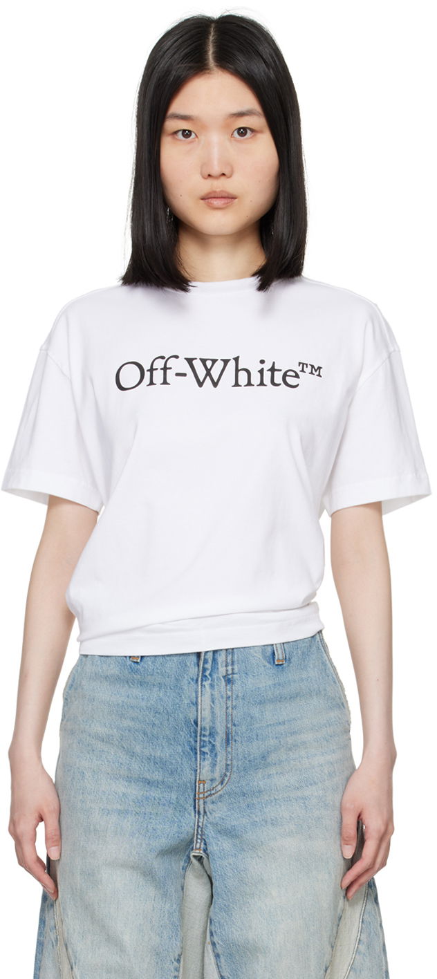 T-paita Off-White White Big Bookish Skate T-Shirt Valkoinen | OWAA089C99JER0030110