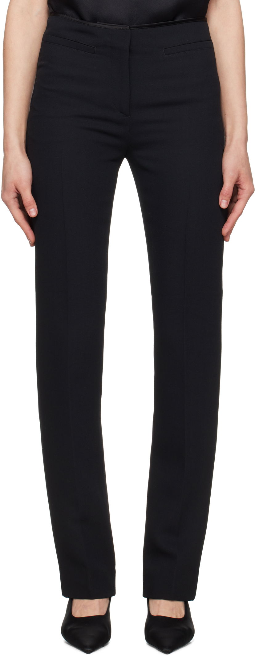 Housut TOTEME TOTEME Low-Waist Cigarette Trousers Musta | 251-WRB0237-FB0336