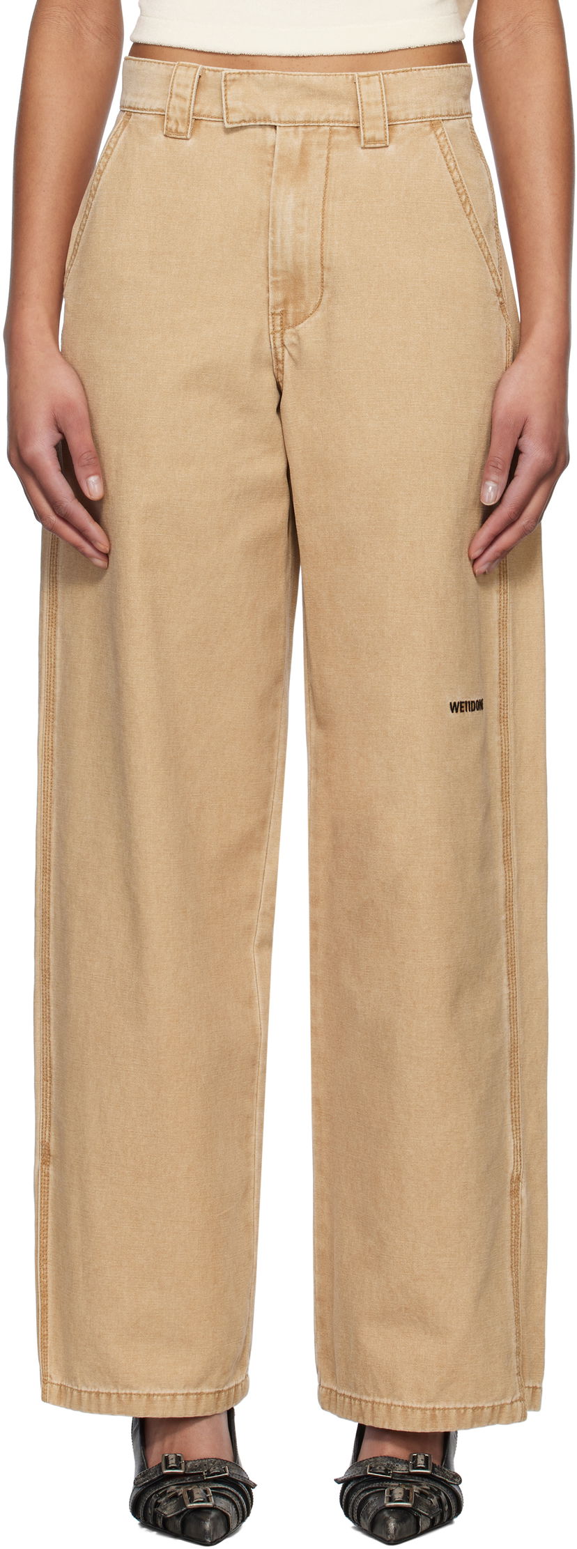 Housut We11done We11done Work Trousers Beige | WD-PT0-25-288-W-BG