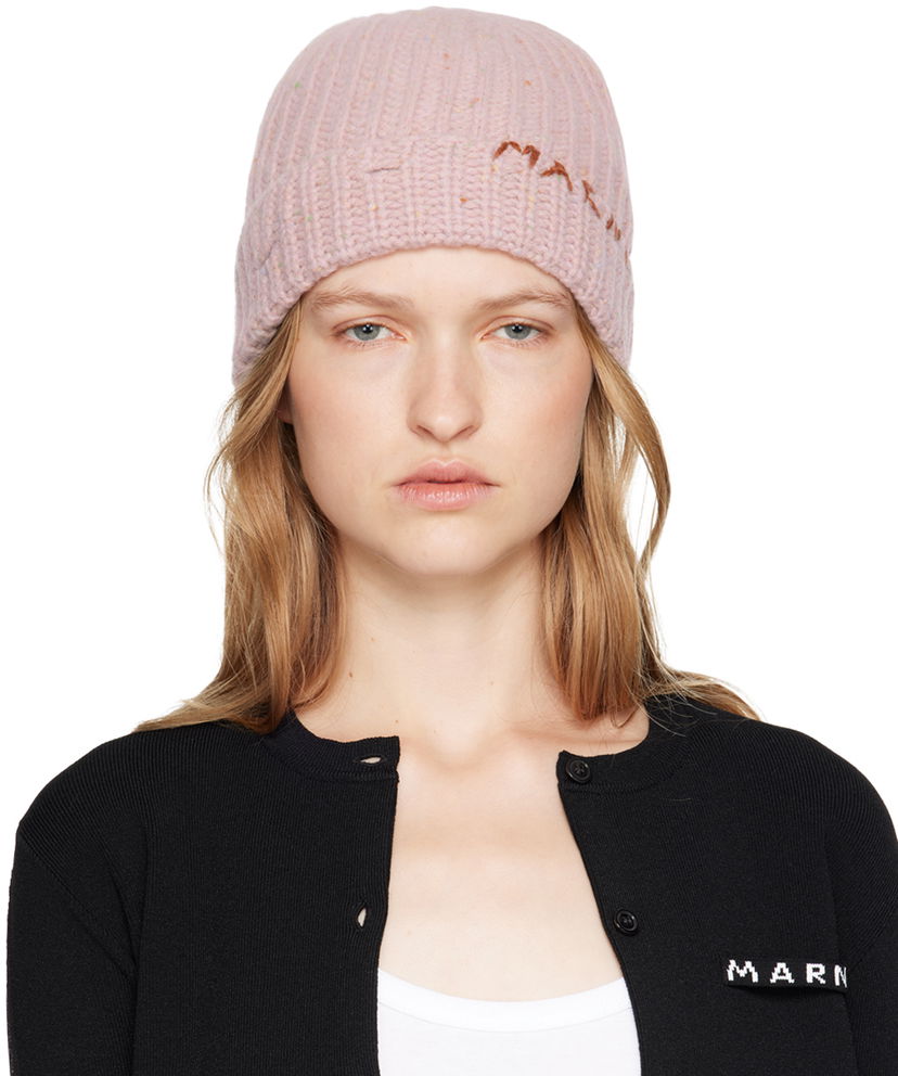 Pipo Marni Pink Shetland Wool Beanie Vaaleanpunainen | CLMC0125Q0 UFH938