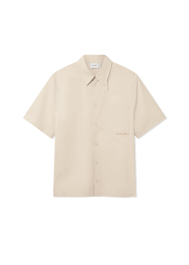 Paita AXEL ARIGATO Short Sleeve Collared Shirt Dylan Beige | A3354001, 1
