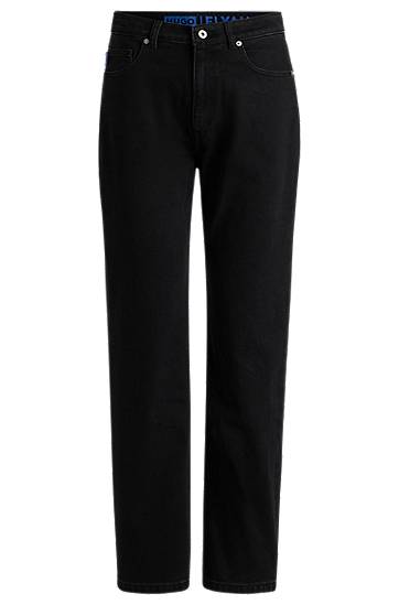 Jeans BOSS Straight-Fit Stretch Denim Jeans Musta | 50520606