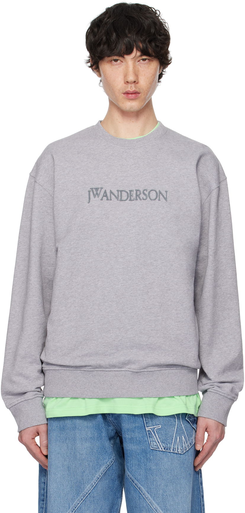 Villapaita JW Anderson JW Anderson Logo Sweatshirt Harmaa | JW0215-PG1632