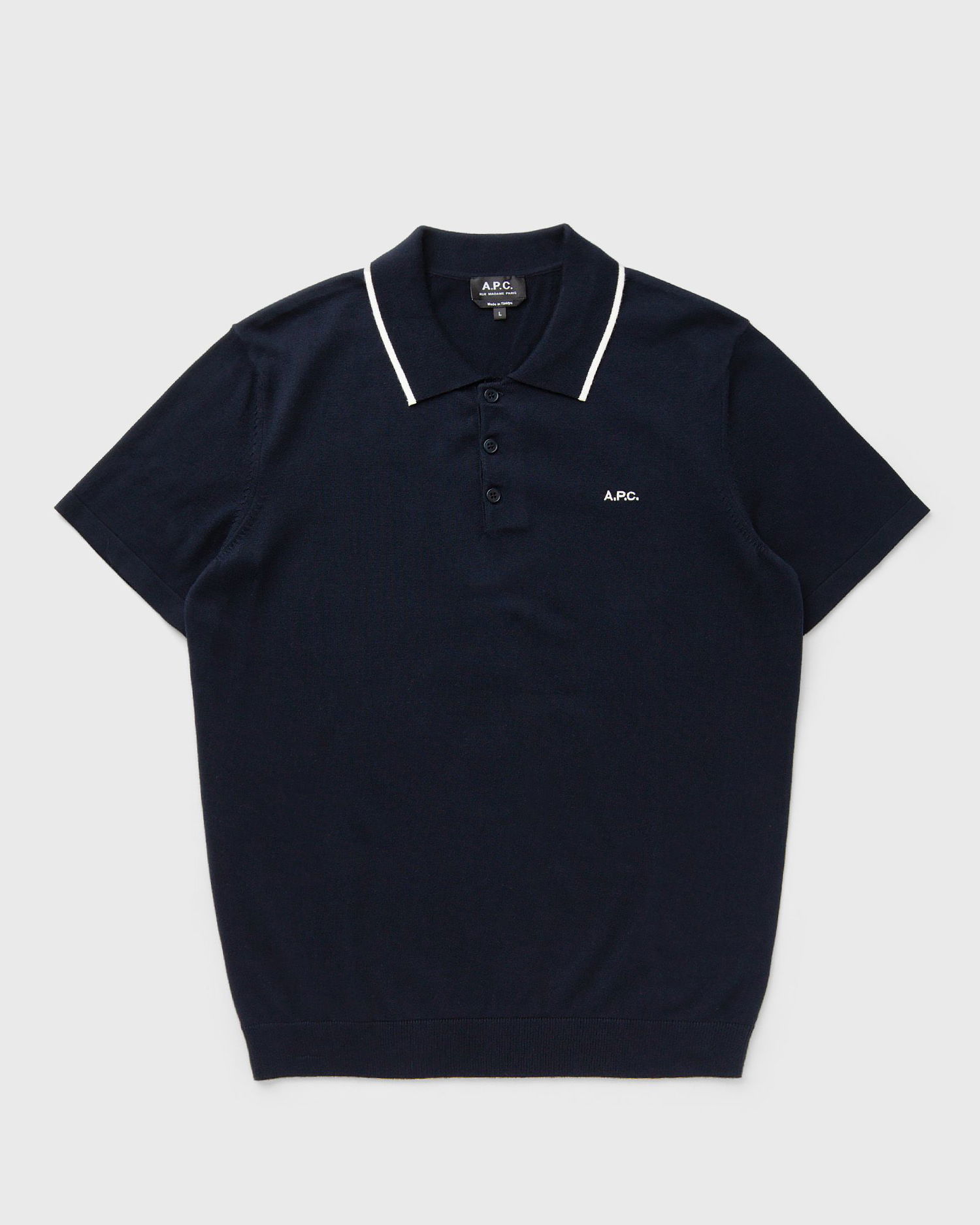 Poolopaita A.P.C. A.P.C. Fynn Knit Polo Shirt Tummansininen | COGDK-H23309-TIG, 0